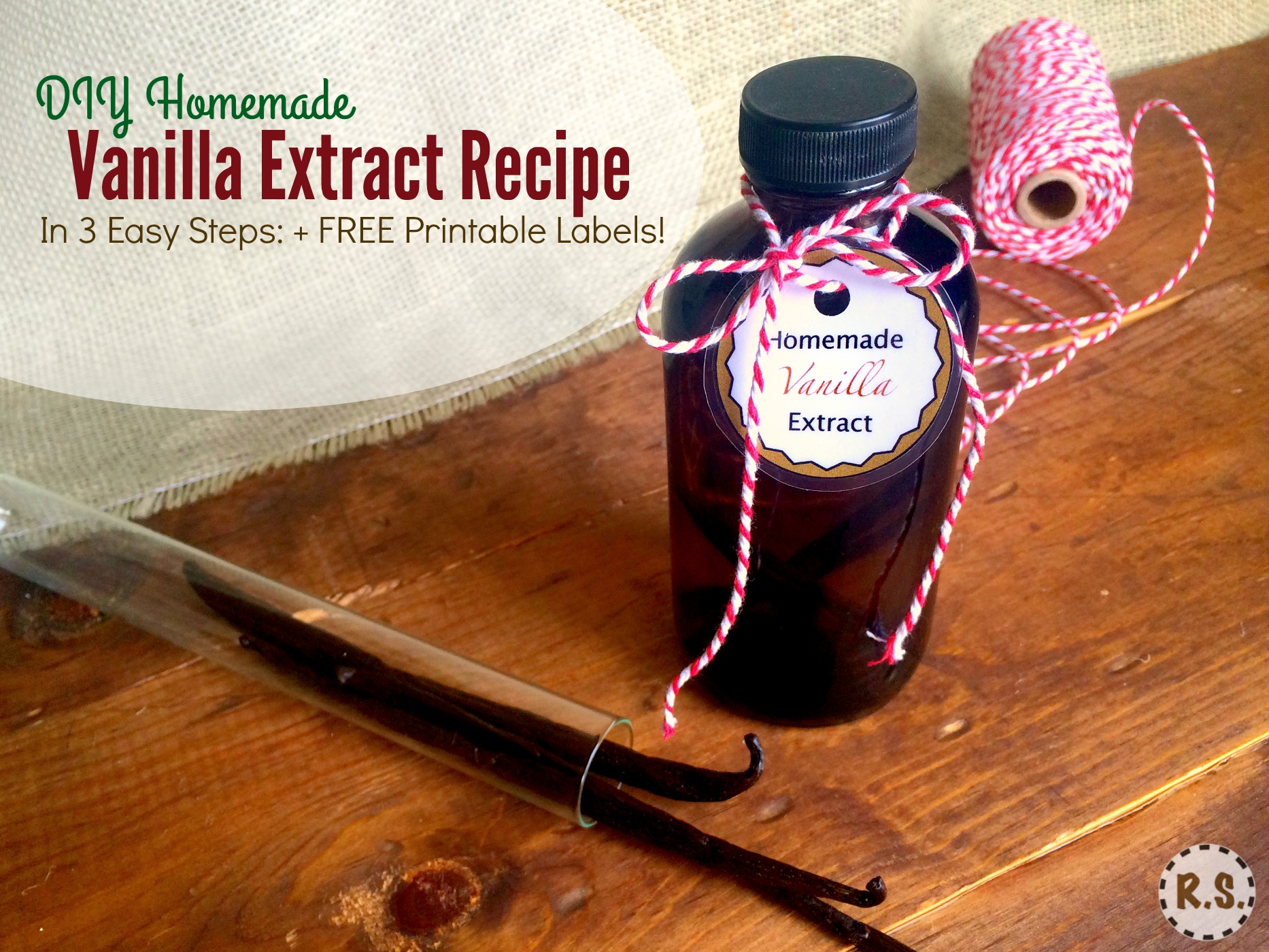 This vanilla extract recipe is easy to make yummy and homemade. An great DIY recipe that will give a delicious hint of vanilla to any batch of cookies. Use this extract in your favorite recipe!