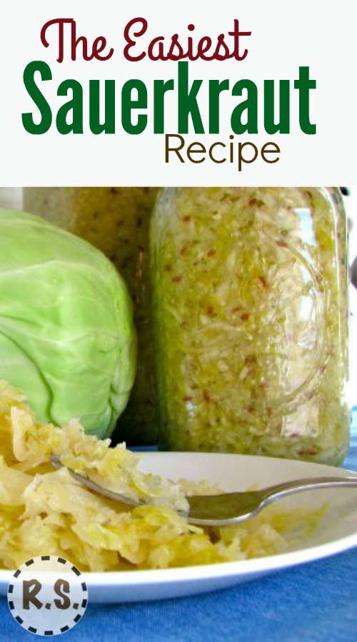 Make this homemade & fermented sauerkraut recipe. It tastes yummy, it’s really healthy and is supper easy to make. A great way to preserve cabbage & eat nutritional food on the homestead.
