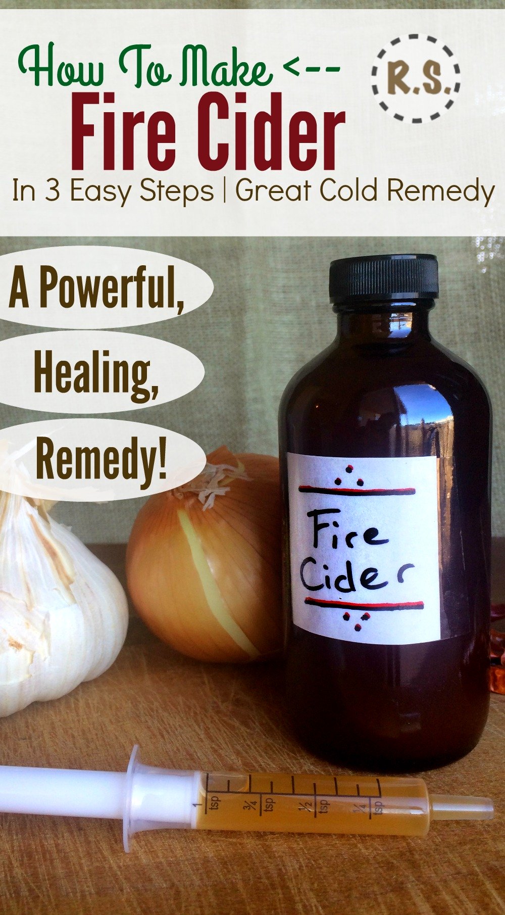 Make a powerful colds and flu remedy with this easy fire cider recipe. Take fire cider at the beginning of symptoms and stop a cold before it starts! An instant fire cider option is included too.