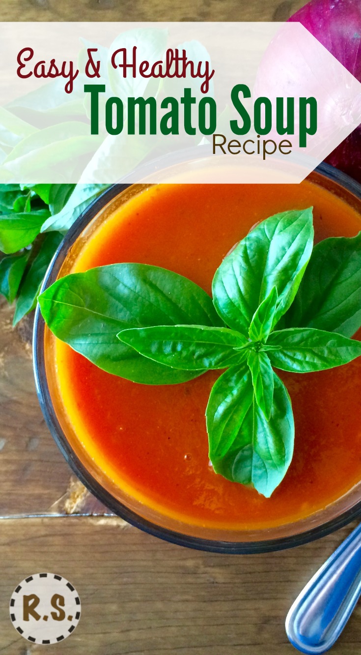Trying to find a healthy tomato soup recipe? This is a winner with my family! Made with lots of healthy fresh ingredients, for a delicious soup.