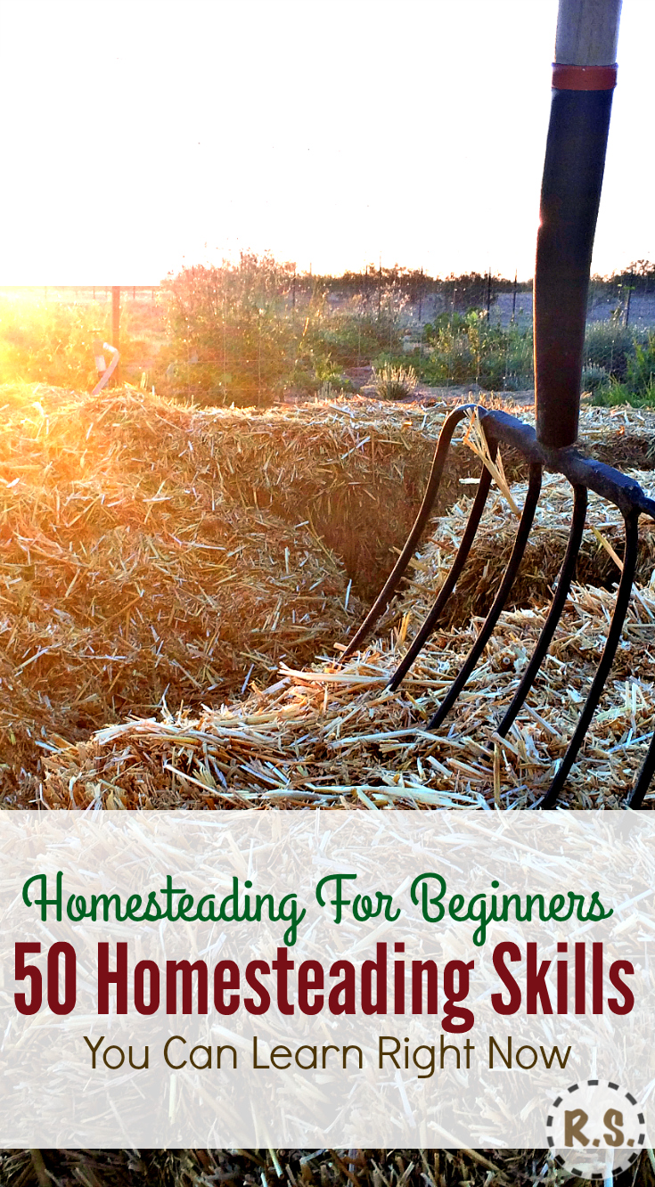 Here are 50 skills every homesteader needs. Ideas for a self-sufficient, urban & frugal life. Get your homesteading dream going! It’s homesteading for beginners with little money, right where you are.